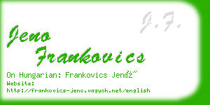 jeno frankovics business card